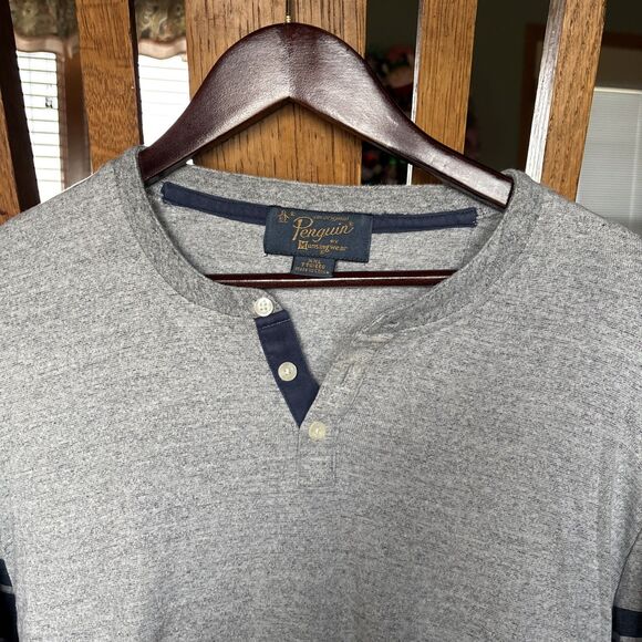 MEN'S ORIGINAL PENGUIN BY Munsingwear - XXL -- GRAY - Henley Vintage - Picture 2 of 6